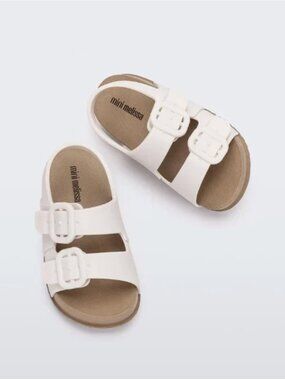 Girl - 6 - NIB Mini Melissa Cozy Sandal in Brown & White